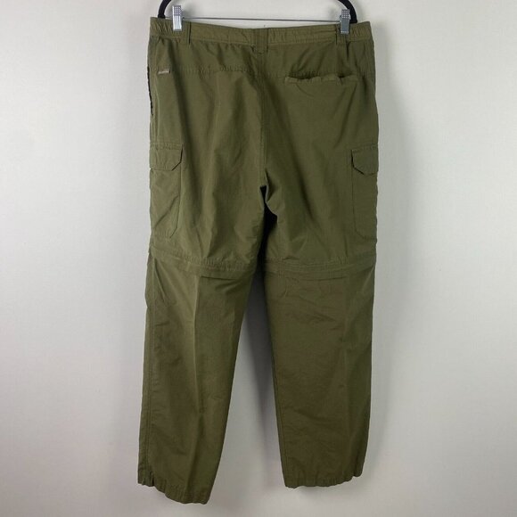 Columbia Pants Mens L x 32 Green Crested Butte Convertible Ripstop Hiking Cargo - Picture 4 of 11